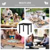 Outsunny Outdoor Dining Table for 4 Person, Square, Aluminum Metal Legs for Garden, Lawn, Patio, Woodgrain Black