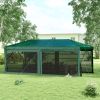 Outsunny 10' x 20' Party Tent, Outdoor Wedding Canopy & Gazebo with 6 Removable Sidewalls, Shade Shelter for Events, BBQs, Green