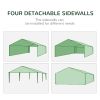 Outsunny 10' x 20' Party Tent, Outdoor Wedding Canopy & Gazebo with 6 Removable Sidewalls, Shade Shelter for Events, BBQs, Green
